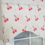 RLF Home Cherry Dance Cornice Valance - 100% Cotton with Ivory Lining 50" x 17"  Cream
