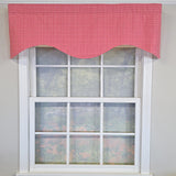 RLF Home Cherry Check Cornice Valance - 100% Cotton with Ivory Lining 50" x 17"  Red