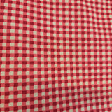 RLF Home Cherry Check Cornice Valance - 100% Cotton with Ivory Lining 50" x 17"  Red