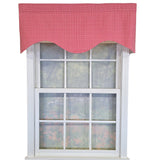 RLF Home Cherry Check Cornice Valance - 100% Cotton with Ivory Lining 50" x 17"  Red