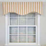 RLF Home Playa Stripe Cornice Traditional Valance Tan 100% Cotton Lined 50" x 17"  Tan
