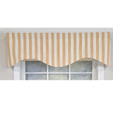 RLF Home Playa Stripe Cornice Traditional Valance Tan 100% Cotton Lined 50" x 17"  Tan
