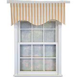 RLF Home Playa Stripe Cornice Traditional Valance Tan 100% Cotton Lined 50" x 17"  Tan