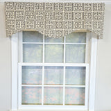 RLF Home 100% Cotton Tower Cornice With Poly/Cotton Ivory lining Rod Pocket Valance 50" x 17" Beige