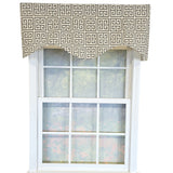 RLF Home 100% Cotton Tower Cornice With Poly/Cotton Ivory lining Rod Pocket Valance 50" x 17" Beige