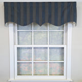 RLF Home 100% Cotton Bronte Regal With Poly/Cotton Ivory lining Rod Pocket Valance 50" x 16" Navy