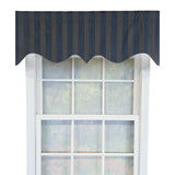 RLF Home 100% Cotton Bronte Regal With Poly/Cotton Ivory lining Rod Pocket Valance 50" x 16" Navy
