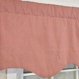 RLF Home 100% Cotton Gingham Regal With Poly/Cotton Ivory lining Rod Pocket Valance 50" x 16" Red