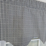 RLF Home 100% Cotton Gingham Regal With Poly/Cotton Ivory lining Rod Pocket Valance 50" x 16" Black
