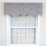 RLF Home 100% Cotton Rainfall Regal With Poly/Cotton Ivory lining Rod Pocket Valance 50" x 16" Gray