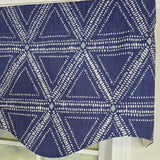 RLF Home 100% Cotton Zircon Regal With Poly/Cotton Ivory lining Rod Pocket Valance 50" x 16" Navy