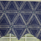 RLF Home 100% Cotton Zircon Regal With Poly/Cotton Ivory lining Rod Pocket Valance 50" x 16" Navy