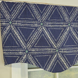 RLF Home 100% Cotton Zircon Regal With Poly/Cotton Ivory lining Rod Pocket Valance 50" x 16" Navy
