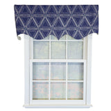 RLF Home 100% Cotton Zircon Regal With Poly/Cotton Ivory lining Rod Pocket Valance 50" x 16" Navy