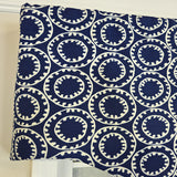 RLF Home 100% Cotton Orbit Regal  Fully lined Windows Rod Pocket Valance 50" x 17"  Navy