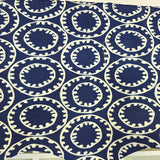 RLF Home 100% Cotton Orbit Regal  Fully lined Windows Rod Pocket Valance 50" x 17"  Navy