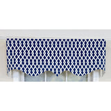 RLF Home 100% Cotton Jewel Regal  Fully lined Windows Rod Pocket Valance 50" x 17"  Navy
