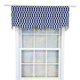 RLF Home 100% Cotton Jewel Regal  Fully lined Windows Rod Pocket Valance 50" x 17"  Navy