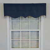 RLF Home 100% Cotton Demin Regal  Fully lined Windows Rod Pocket Valance 50" x 17"  Navy