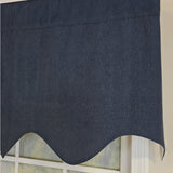 RLF Home 100% Cotton Demin Regal  Fully lined Windows Rod Pocket Valance 50" x 17"  Navy