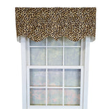 RLF Home 100% Cotton Cheetah Regal  Fully lined Windows Rod Pocket Valance 50" x 17"  Yellow