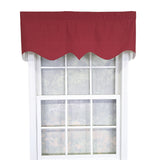 RLF Home 100% Cotton Twill Regal  Fully lined Windows Rod Pocket Valance 50" x 17"  Red