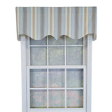 RLF Home 100% Cotton Paris Stripe Regal  Fully lined Windows Rod Pocket Valance 50" x 17"  Blue
