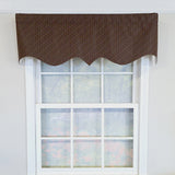 RLF Home 100% Cotton Metz Regal  Fully lined Windows Rod Pocket Valance 50" x 17"  Brown