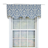 RLF Home 100% Cotton Avignon Regal  Fully lined Windows Rod Pocket Valance 50" x 17"  Blue