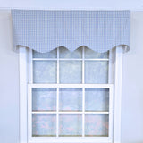 RLF Home 100% Cotton Gingham Regal With Poly/Cotton Ivory lining Rod Pocket Valance 50" x 17" Blue