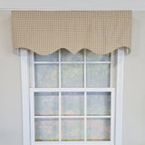 RLF Home 100% Cotton Gingham Regal With Poly/Cotton Ivory lining Rod Pocket Valance 50" x 15" Tan