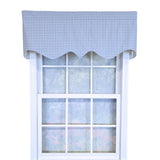RLF Home 100% Cotton Gingham Regal With Poly/Cotton Ivory lining Rod Pocket Valance 50" x 17" Blue