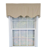 RLF Home 100% Cotton Gingham Regal With Poly/Cotton Ivory lining Rod Pocket Valance 50" x 15" Tan