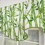 RLF Home 100% Cotton Bamboo Fluted  Fully lined Windows Rod Pocket Valance 65" x 16"  Green