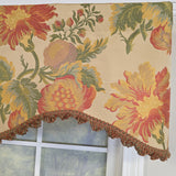 RLF Home 100% Cotton Sublime Cornice  Fully lined Windows Rod Pocket Valance 50" x 17"  Orange