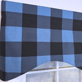 RLF Home 100% Cotton Barnyard Check  Cornice  Fully lined Windows Rod Pocket Valance 50" x 17"  Blue
