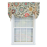 RLF Home 100% Cotton Monterrey Tie-Up  Fully lined Windows Rod Pocket Valance 50" x 23"  Cream
