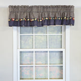 RLF Home 100% Cotton Cabin Tailored  Fully lined Windows Rod Pocket Valance 50" x 15"  Blue