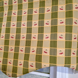 RLF Home 100% Cotton Cherry Squares Regal With Poly/Cotton lining Rod Pocket Valance 50" x 15" Green