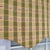 RLF Home 100% Cotton Cherry Squares Regal With Poly/Cotton lining Rod Pocket Valance 50" x 15" Green