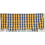 RLF Home 100% Cotton Cherry Squares Regal With Poly/Cotton lining Rod Pocket Valance 50" x 15" Navy