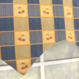 RLF Home 100% Cotton Cherry Squares Regal With Poly/Cotton lining Rod Pocket Valance 50" x 15" Navy