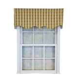RLF Home 100% Cotton Cherry Squares Regal With Poly/Cotton lining Rod Pocket Valance 50" x 15" Green