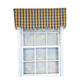 RLF Home 100% Cotton Cherry Squares Regal With Poly/Cotton lining Rod Pocket Valance 50" x 15" Navy