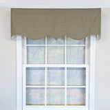 RLF Home 100% Cotton Pin Check Regal  Fully lined Windows Rod Pocket Valance 50" x 17"  Black