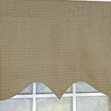 RLF Home 100% Cotton Pin Check Regal  Fully lined Windows Rod Pocket Valance 50" x 17"  Black