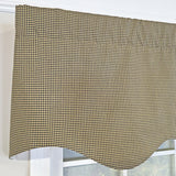 RLF Home 100% Cotton Pin Check Regal  Fully lined Windows Rod Pocket Valance 50" x 17"  Black