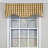 RLF Home 100% Cotton Cherry Plaid Cornice  Fully lined Windows Rod Pocket Valance 50" x 17"  Green