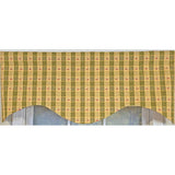 RLF Home 100% Cotton Cherry Plaid Cornice  Fully lined Windows Rod Pocket Valance 50" x 17"  Green