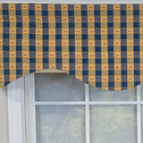 RLF Home 100% Cotton Cherry Plaid Cornice  Fully lined Windows Rod Pocket Valance 50" x 17"  Navy